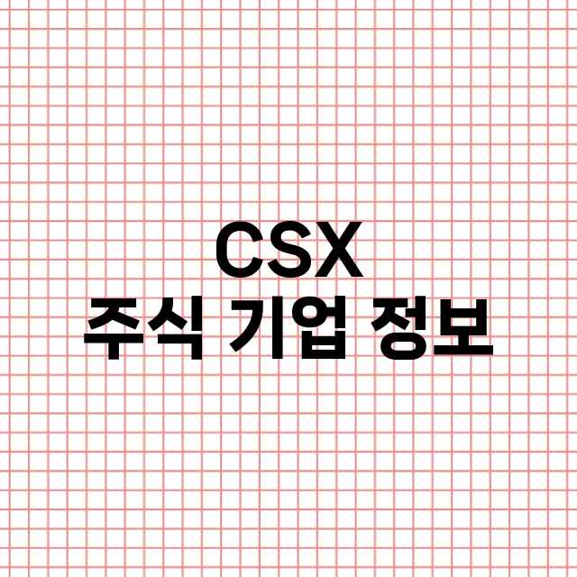 CSX 주식 기업 …