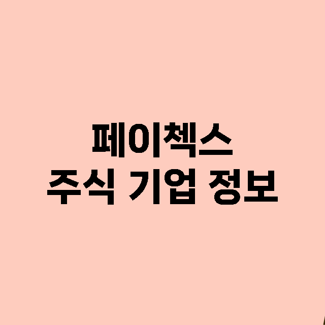 페이첵스 기업 총정리