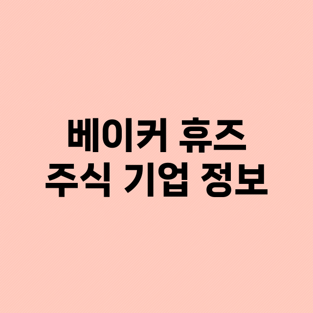 베이커 휴즈 주식 …