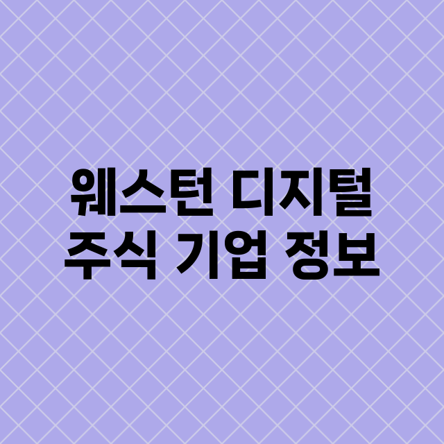 웨스턴 디지털 주식…