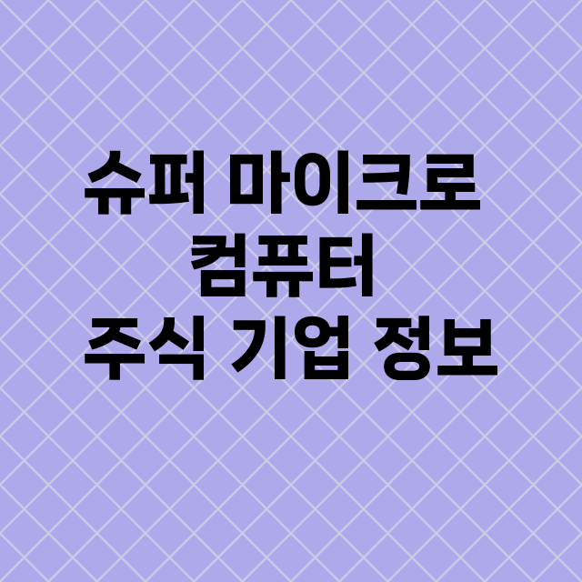 슈퍼 마이크로 컴퓨…