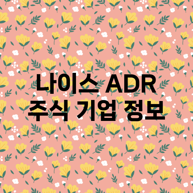 나이스 ADR 주식…