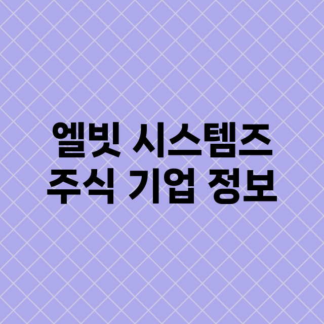 엘빗 시스템즈 주식…