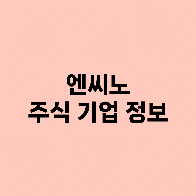 엔씨노 기업 총정리