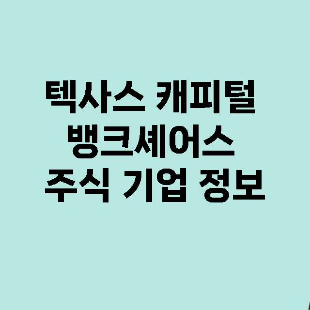 텍사스 캐피털 뱅크…