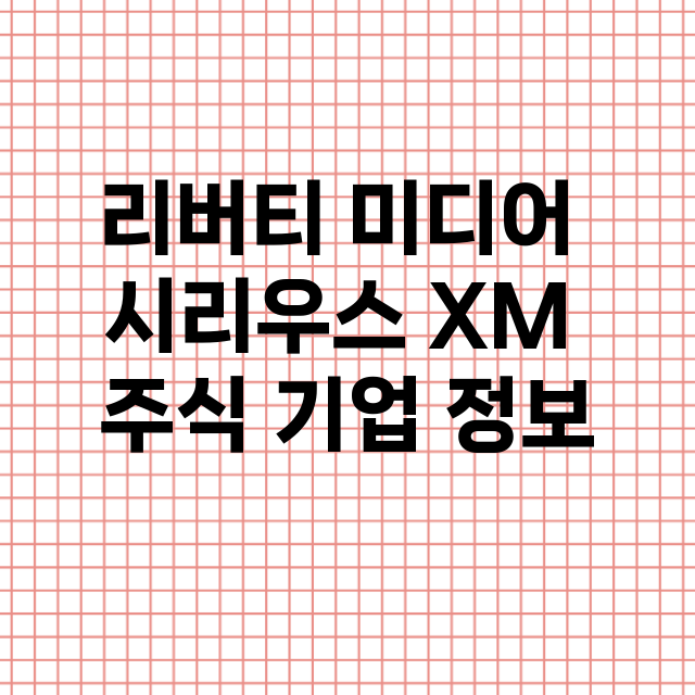 리버티 미디어 시리우스 XM 기업 총정리