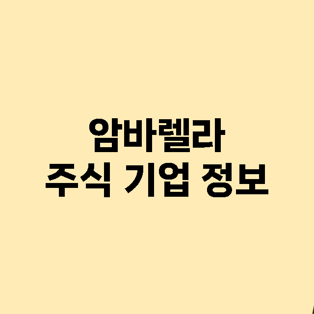 암바렐라 주식 기업…