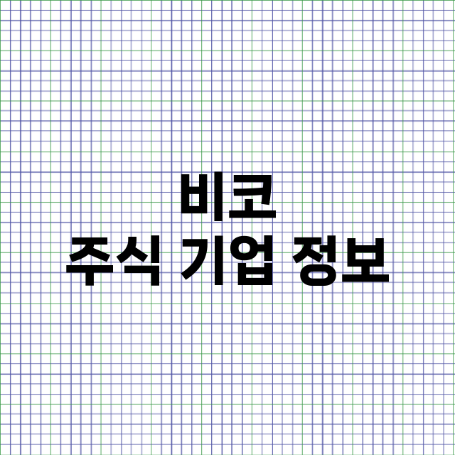 비코 주식 기업 정…