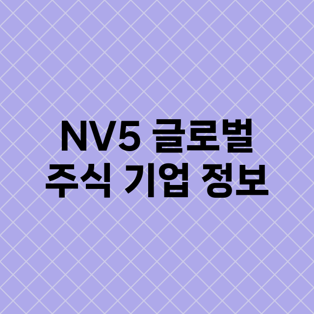 NV5 글로벌 주식…