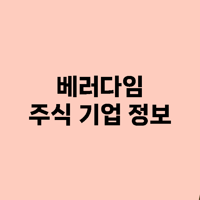 베러다임 주식 기업…