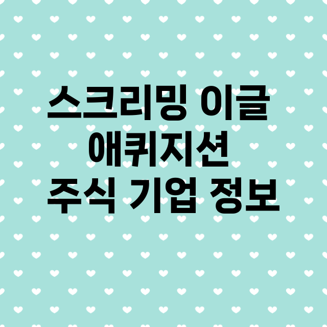 스크리밍 이글 애퀴지션 기업 총정리