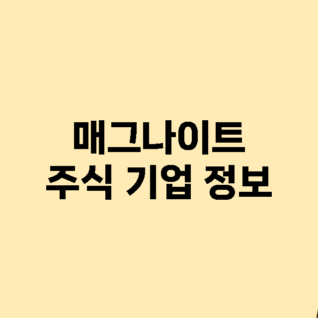 매그나이트 주식 기…