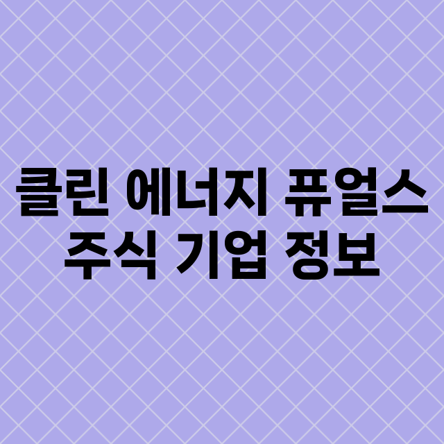 클린 에너지 퓨얼스…