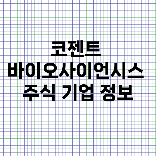 코젠트 바이오사이언시스 기업 총정리