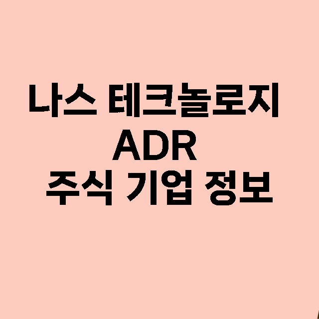 나스 테크놀로지 ADR 기업 총정리