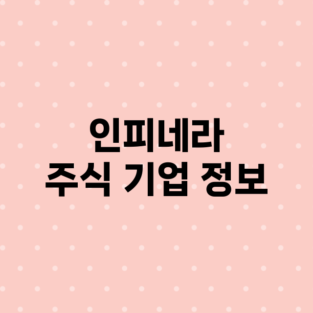 인피네라 기업 총정리