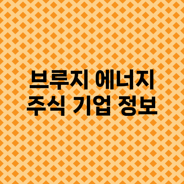 브루지 에너지 주식…