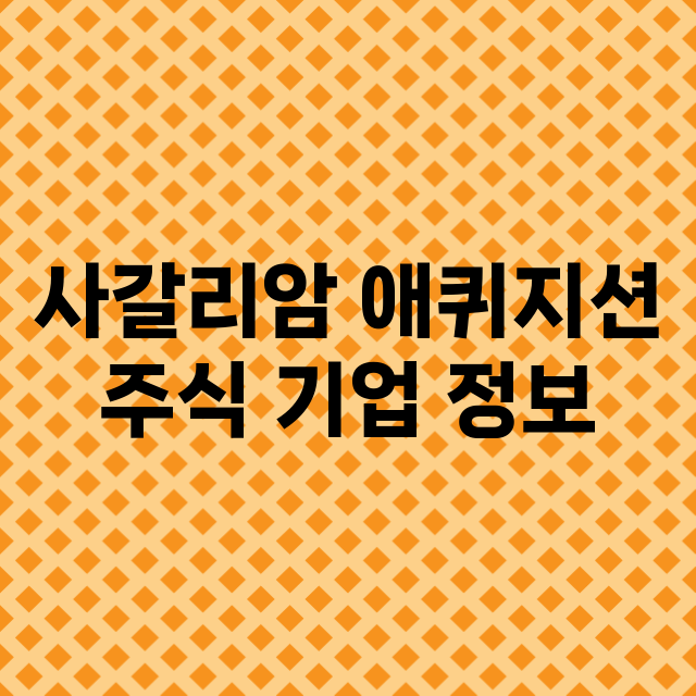 사갈리암 애퀴지션 …