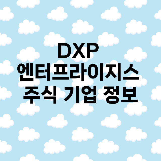 DXP 엔터프라이지스 기업 총정리