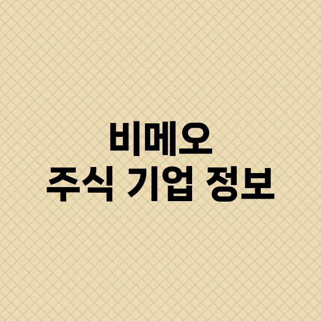 비메오 기업 총정리