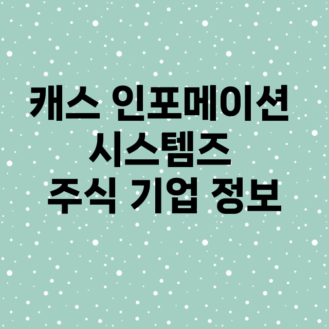 캐스 인포메이션 시…