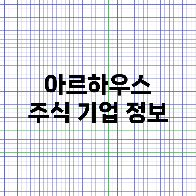 아르하우스 기업 총정리