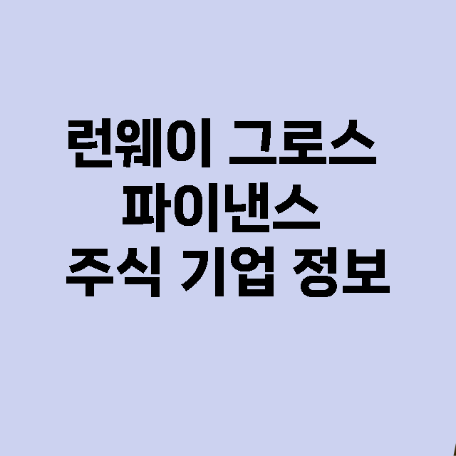 런웨이 그로스 파이낸스 기업 총정리