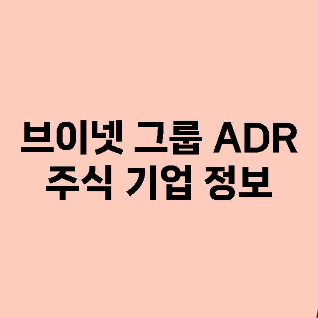 브이넷 그룹 ADR 기업 총정리