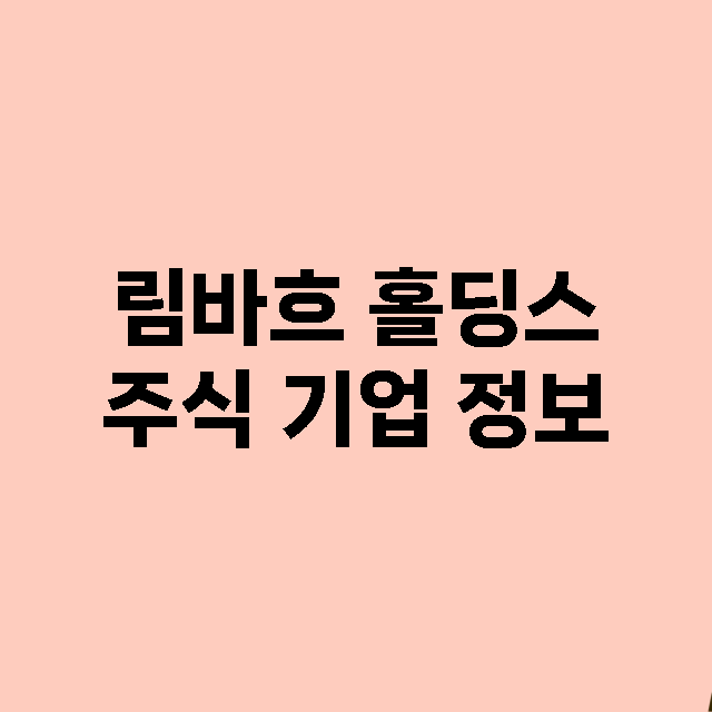 림바흐 홀딩스 기업 총정리