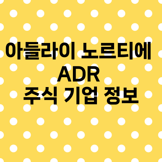 아들라이 노르티에 ADR 기업 총정리