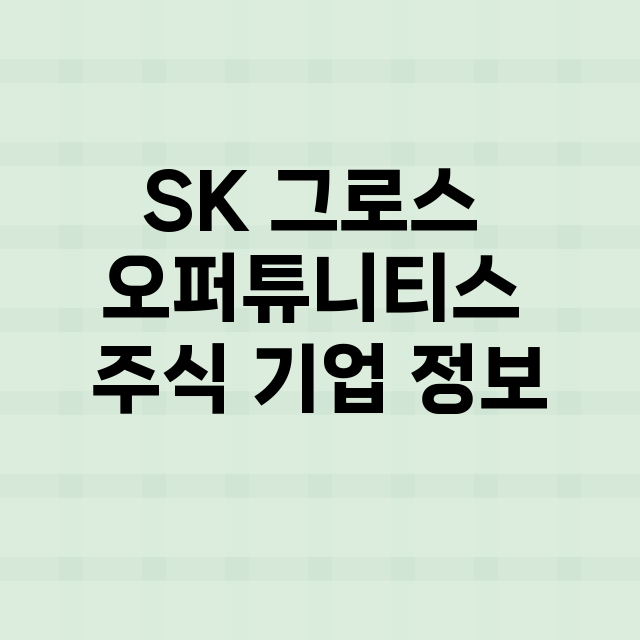 SK 그로스 오퍼튜니티스 기업 총정리