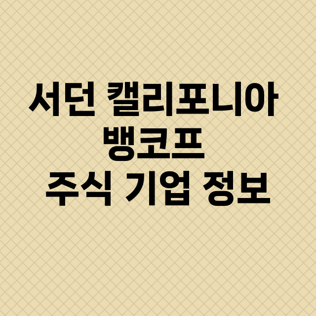 서던 캘리포니아 뱅코프 기업 총정리