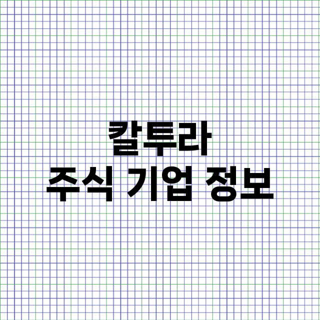 칼투라 기업 총정리