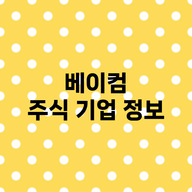 베이컴 기업 총정리