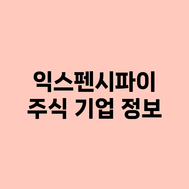 익스펜시파이 기업 총정리