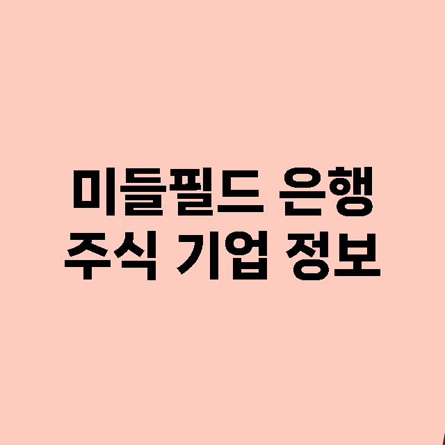 미들필드 은행 기업 총정리