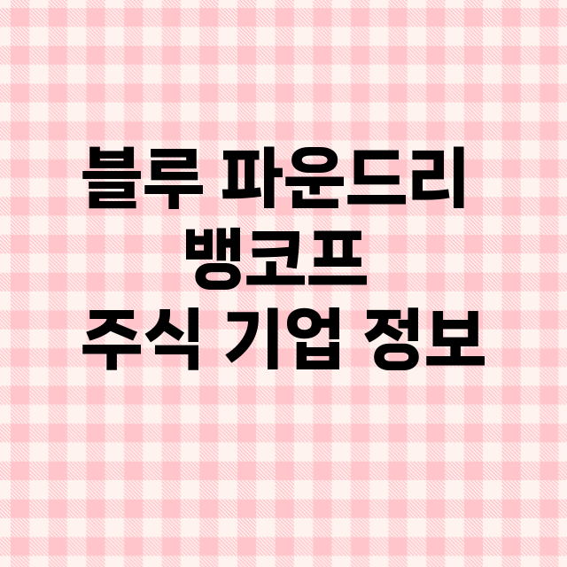 블루 파운드리 뱅코프 기업 총정리