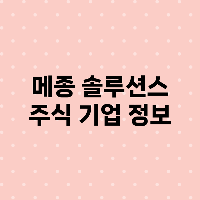 메종 솔루션스 기업 총정리