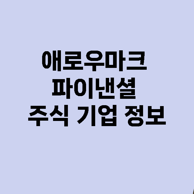 애로우마크 파이낸셜 기업 총정리