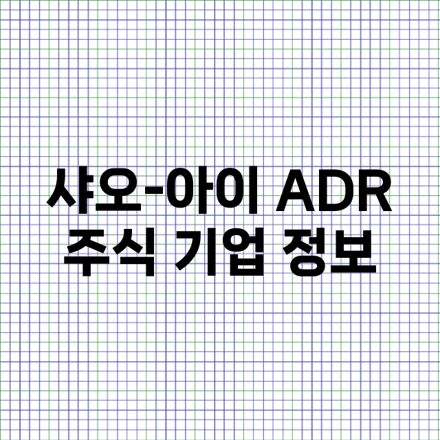 샤오-아이 ADR 기업 총정리