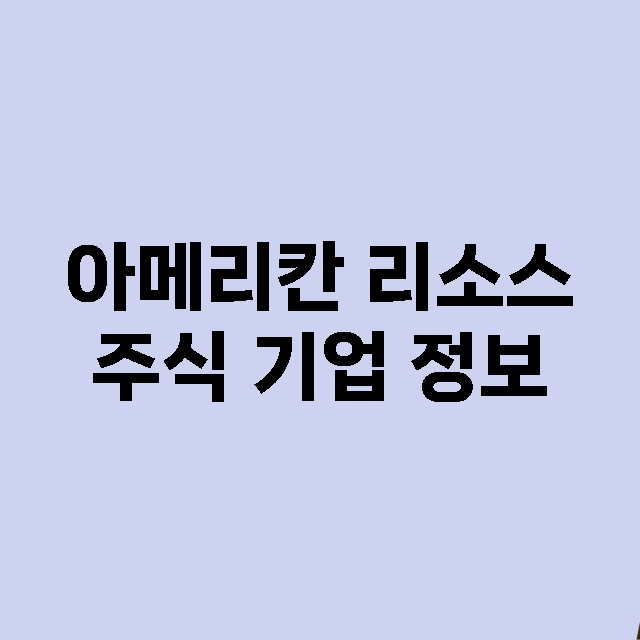 아메리칸 리소스 기업 총정리