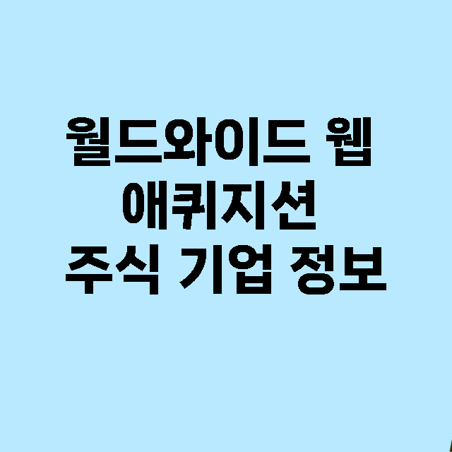 월드와이드 웹 애퀴지션 기업 총정리