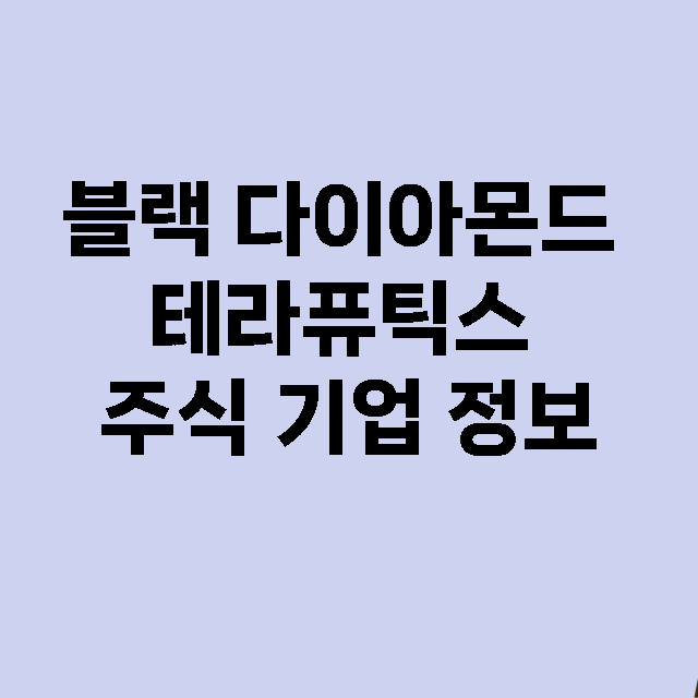 블랙 다이아몬드 테…