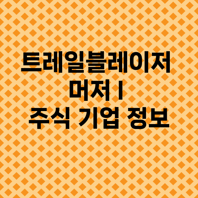 트레일블레이저 머저 I 기업 총정리