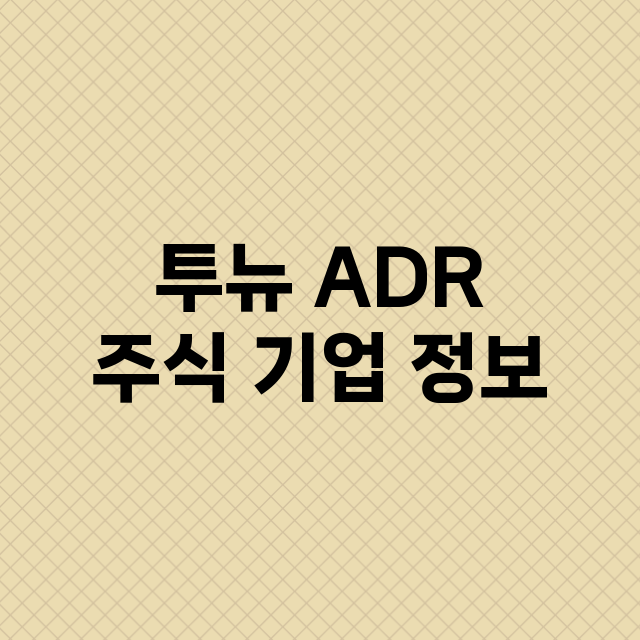 투뉴 ADR 기업 총정리