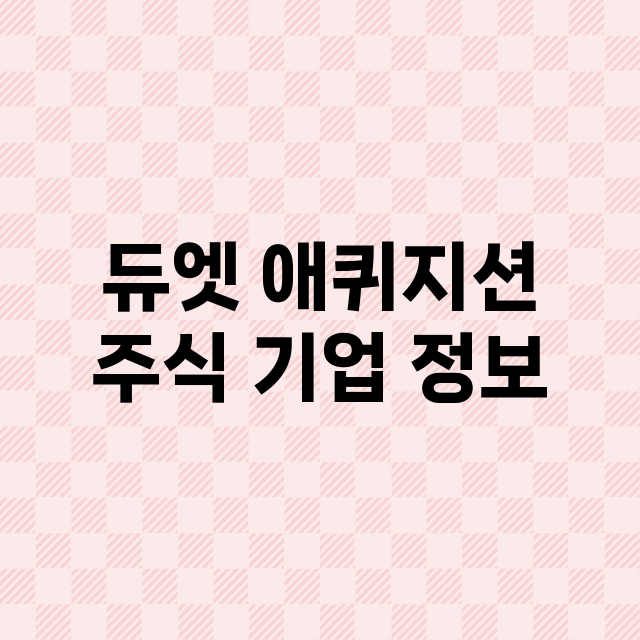 듀엣 애퀴지션 기업 총정리