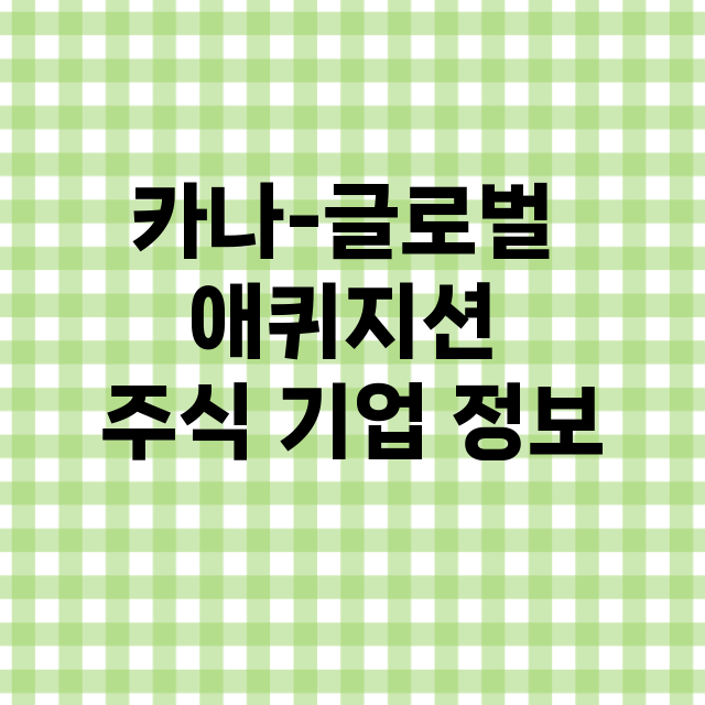 카나-글로벌 애퀴지…