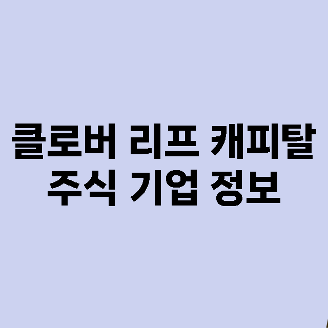 클로버 리프 캐피탈 기업 총정리