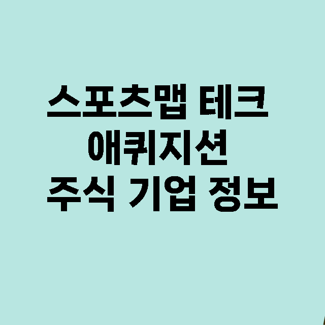 스포츠맵 테크 애퀴지션 기업 총정리