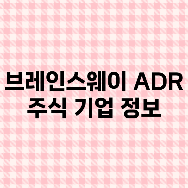 브레인스웨이 ADR 기업 총정리